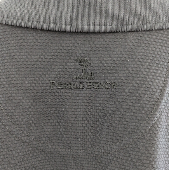 PEBBLE BEACH Tech Mesh Performance Golf Polo Shirt Men's L Dry Wick Light Black - Picture 11 of 16